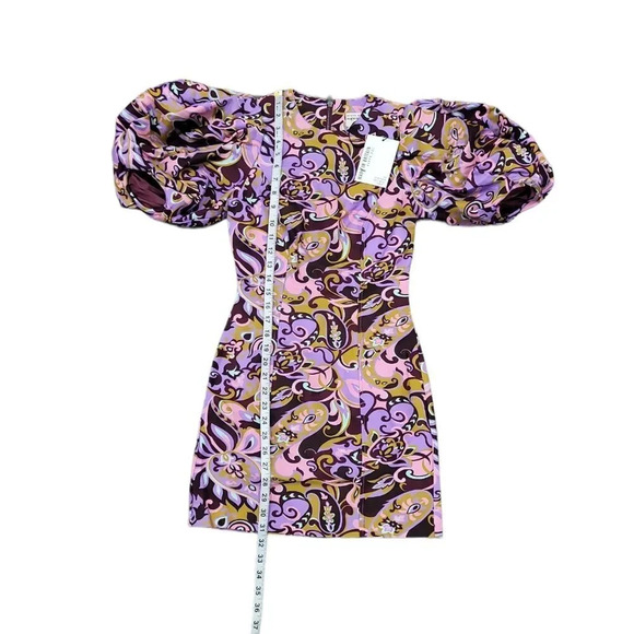 TED BAKER Flickl – Short Sleeve Printed Mini Dress Blk Pink  - Picture 12 of 13